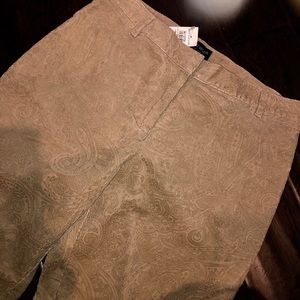 Ann Taylor Paisley Cord like pants Sz 6 P